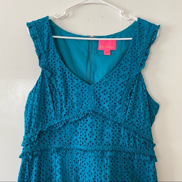 Lilly Pulitzer Kaylee Shift Petite Petal Eyelet Dress - Picture 6 of 7